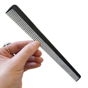 Ace Genuine Hard Rubber Pocket Comb Black USA Vintage Hairdresser Barber 7"